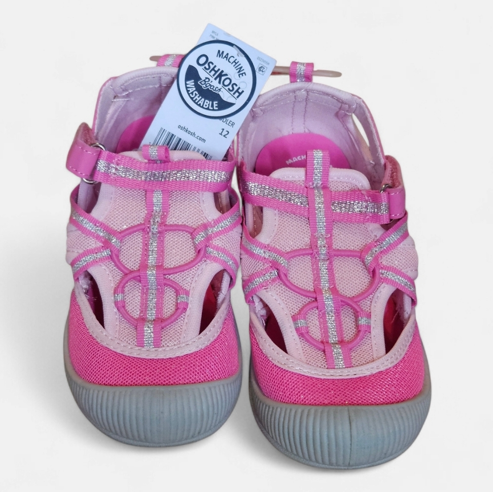 OshKosh B'gosh Pink Glitter Trim Girls' Sport Sandals